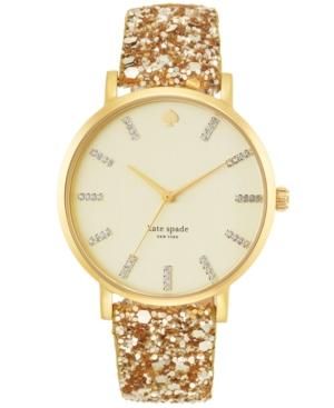 kate spade Watch Metro Grand Gold-Tone Glitter Leather Strap.jpg